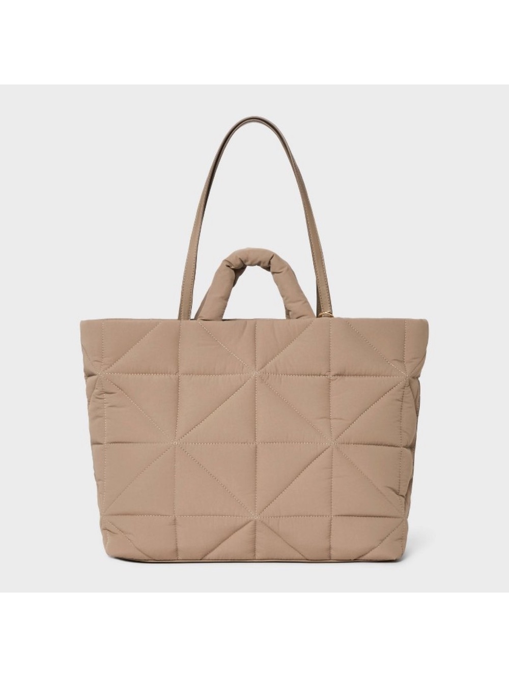 Quilted Tote Bag in Taupe - Stylish Everyday Carry